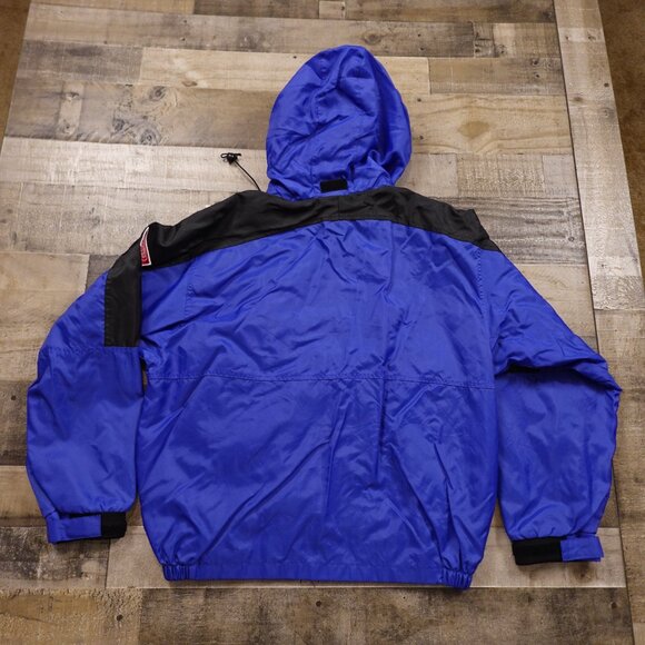 Marlboro windbreaker jacket full zip adult medium blue black rain proof vintage - Picture 8 of 14